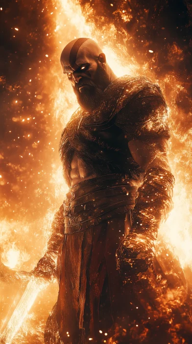 Epic Warrior in Fiery Cave