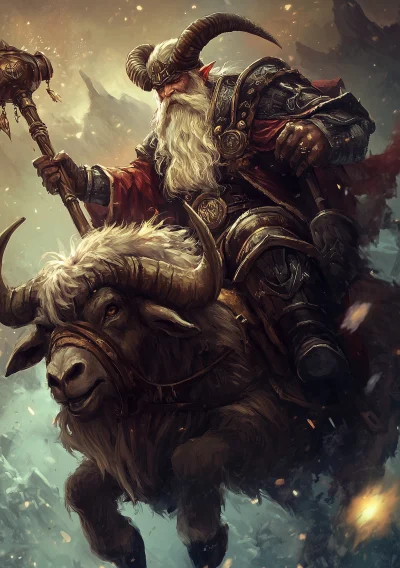 Dwarf Sorcerer on Twin-Headed Goat