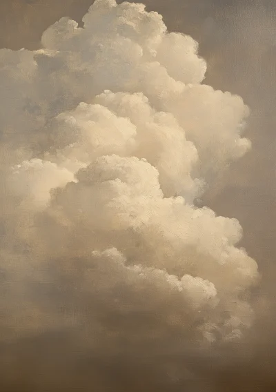 Moody Atmospheric Clouds Oil Painting