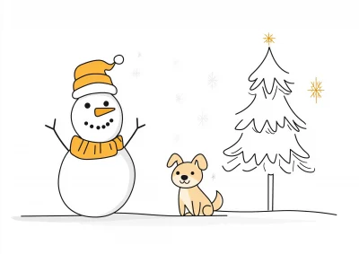 Snowman and Puppy