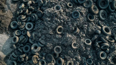 Aerial View of Used Car Tires