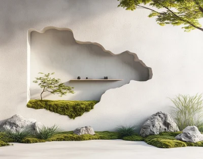 Minimalist Japanese Garden Wall