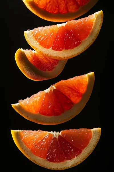 Suspended Grapefruit Wedges