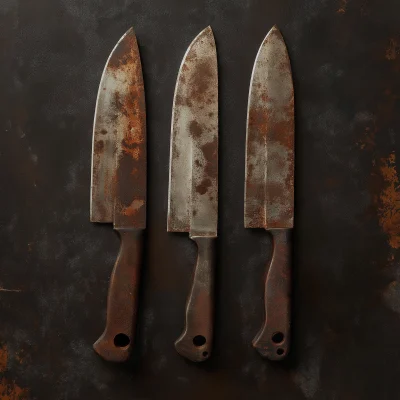 Rusty Knives on Table