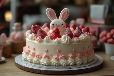 Bunny Themed Birthday Cake