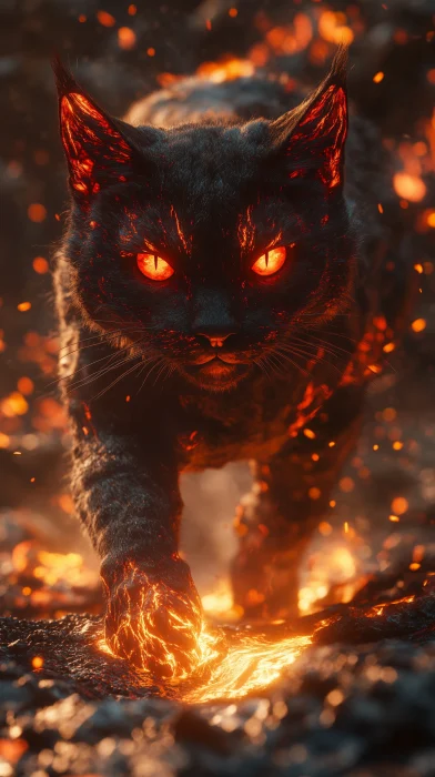 Lava Cat in Volcanic Field