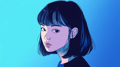 Dark Blue Anime Style