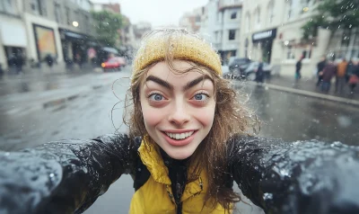 Silly Face in the Rain