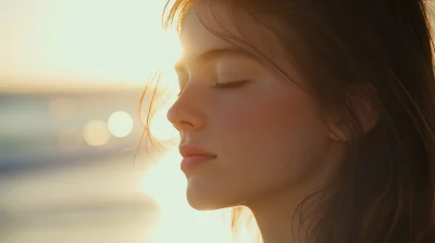 Calm Girl by the Beach