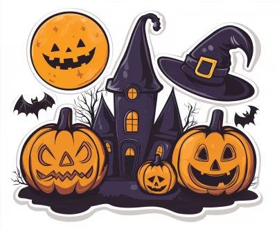 Halloween Sticker Illustration