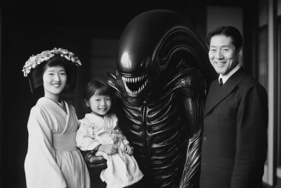 Japanese Family with H.R. Giger’s Alien