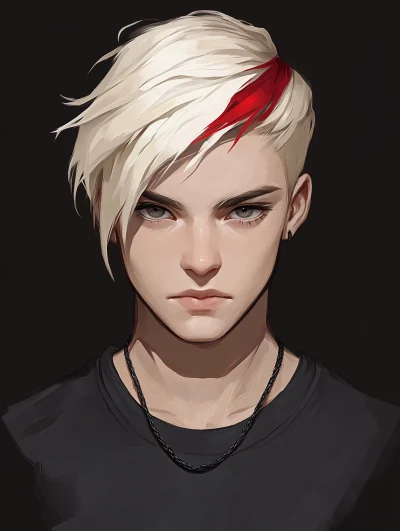 Blond Teen with Red Streak