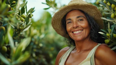 Successful Brazilian Farmer with Olives