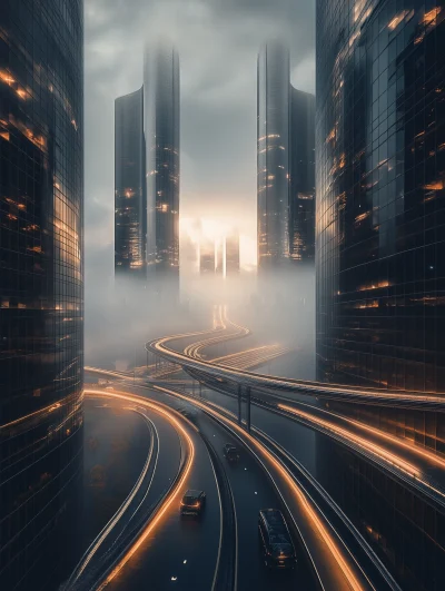 Highway in a Dystopian Future