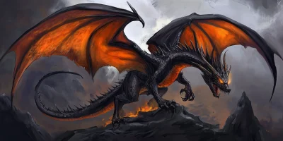 Cartoon Black Dragon