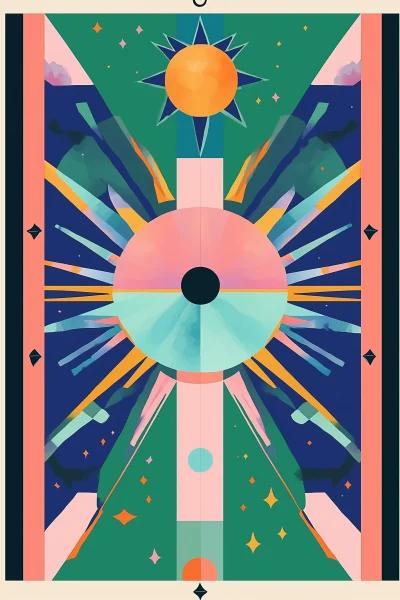 Solarpunk Tarot Card Design