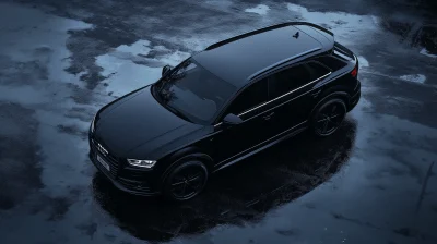 Black Audi Q3 in Dark Ambiance