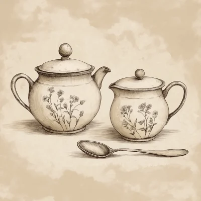 Rustic Sugar Bowl and Creamer