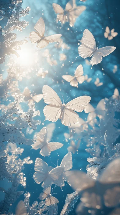 White Butterflies in Snow