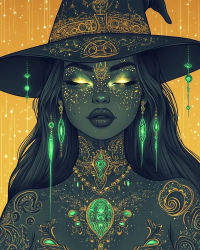 Bohemian Witch Illustration