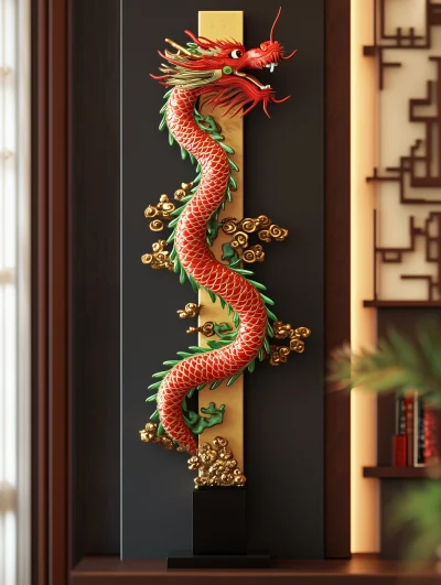 Minimalist Chinese Dragon Sculpture