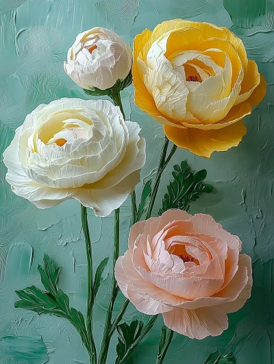 Portrait of Ranunculus Flowers