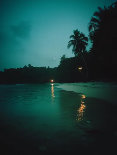 Vibrant Tropical Night Beach