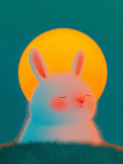 Moonlit Night with Rabbit