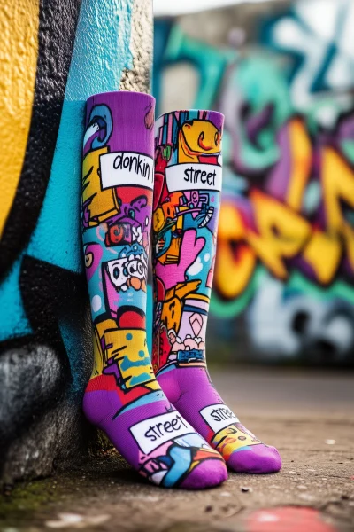 Futuristic Urban Graffiti Socks