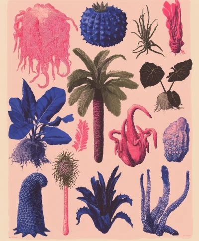 Risograph of Plants