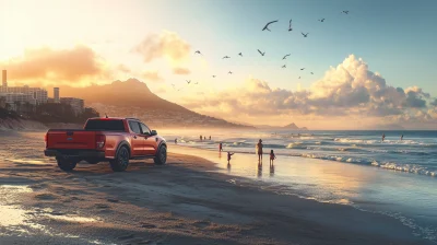 Ford Ranger at Camps Bay Beach