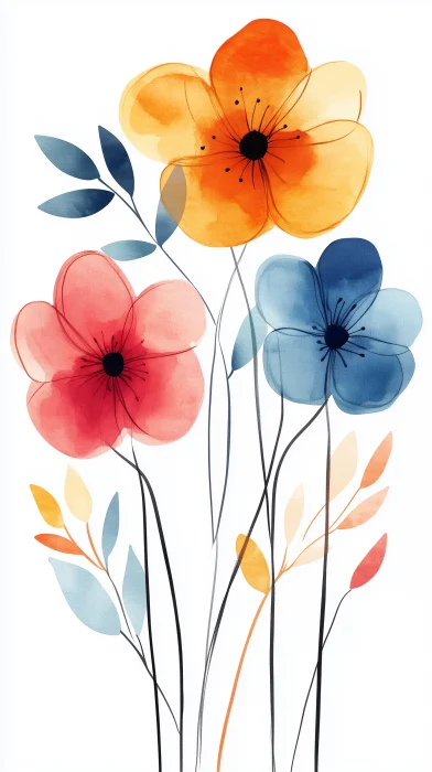 Abstract Flowers Clipart