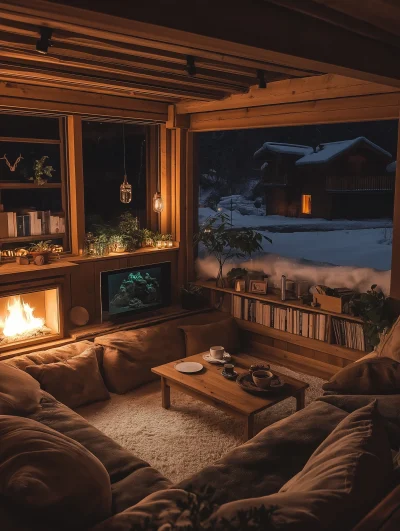 Cozy Night Cabin