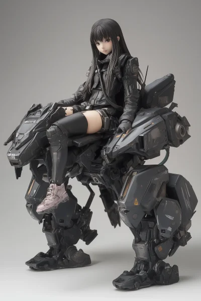 Charming Girl Riding Mecha