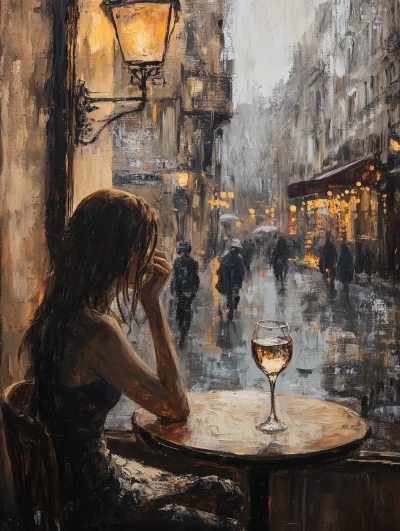 Girl in a Parisian Café