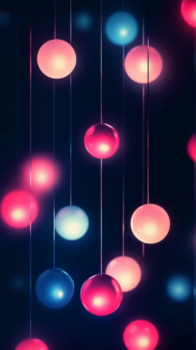 Neon Balls Pattern Wallpaper