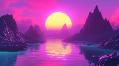 Synthwave Landscape from Fly’s Perspective