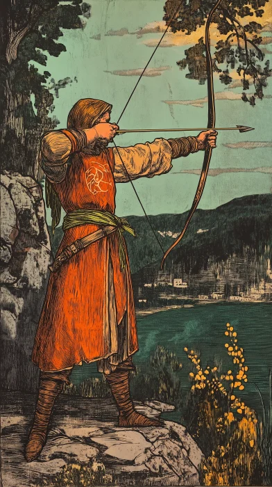 Medieval Archer with Magical Arrow