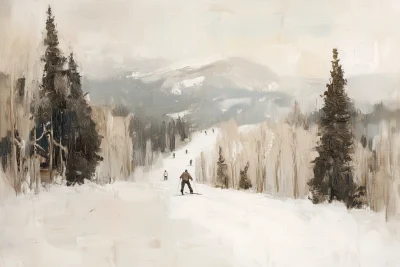 Winter Mountain Skiing