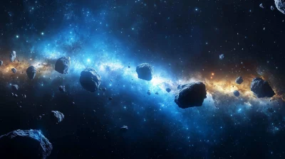 Asteroid Belt in Space