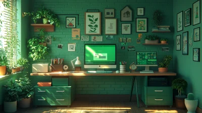 Green Youtuber Workstation