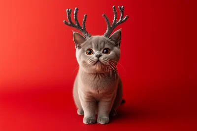 Cat in Antlers