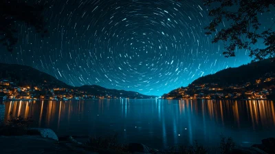 Star Trails Over a Clear Sky