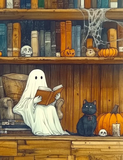 Cozy Halloween Scene