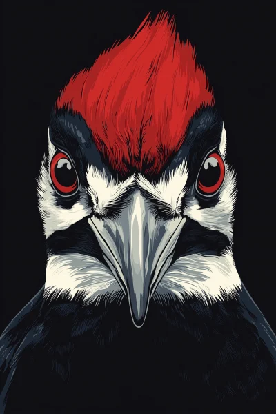 Pileated Woodpecker Illustration