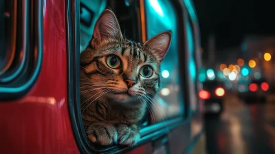 Cat in an Electric Bus