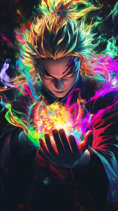 Rengoku with Rainbow Energy