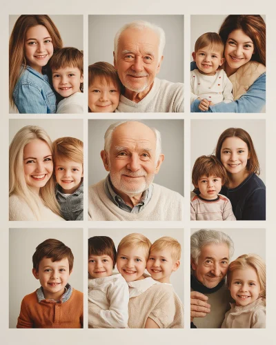 Family Collage of an Old Man