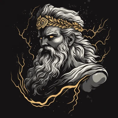 Illustration of Zeus, the Greek God of Thunder