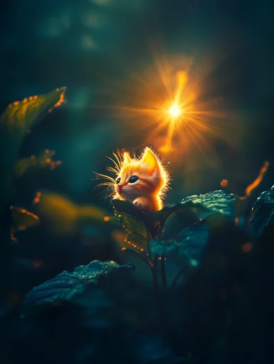 Mini Faery Cat in Flower